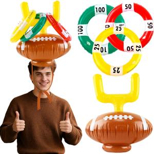 Football Goal Post Ring Toss Game Inflatable Football Post Ring Toss for Sports Birthday Party Game Day Tailgate Party Supplies