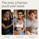 3 x IBOANN Chic & Comfy Blue Light Glasses for Women - 3-Pack Round Frames, Screen-Ready Style with UV Protection Coating
