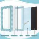 3 Pack 4 x 6inch Blue Picture Frame with Mat for 3.5 x 5inch Wavy Edge Wooden Real Glass Photo Frame Decorative Fun Cute Picture Frames for Tabletop and Wall Hanging Home Decor Gift