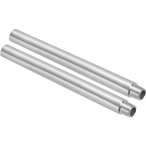 PATIKIL 304 Stainless Steel Pipe Fitting 3/8" NPT Male to 3/8" NPT Female Thread, 2 Pcs 10inch/250mm Length Nipple Cast Pipe Coupling Fitting Connector