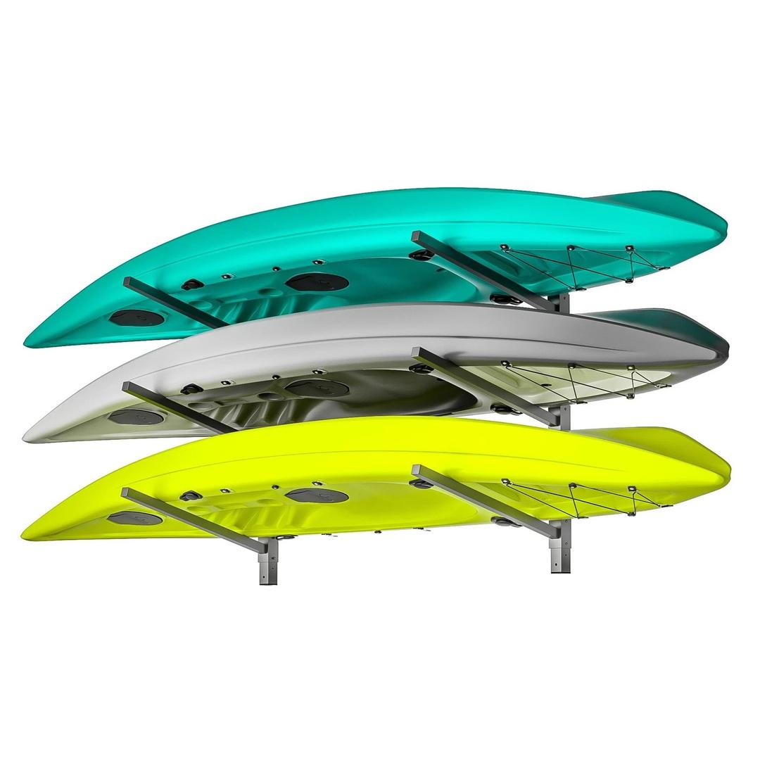 EVERHANGER Wall Mounted Kayak Storage Rack for 3 Kayaks