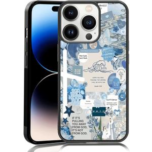 Classic Religious Sayings Christian Phone Case Fit for iPhone 14 Pro  TPU Blue Aesthetic Cross God Jesus Phone Cover Gift for Boy Girl Men Women