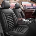 Car Seat Covers Fit for Chevrolet Equinox 2007-2024 2025 2026 Faux Full Set of Seat Cover Airbag Compatible Waterproof Seat Cushion(Black)-2 Rows 5 Seats
