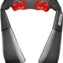 Shiatsu Back and Neck Massager with Heat, Deep Tissue Kneading Back Massager for Pain Relief, Electric 4D Shoulder Massage for Neck, Shoulder - Gifts for Men, Women (NOT Cordless) (Black-1)