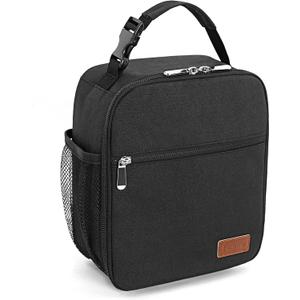 Femuar Lunch bag for Men Women Adults Small for Office Work Picnic - Reusable Portable Lunchbag, Black