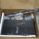 HIGDBFE Dresser with Mirror, 4 Drawers Dresser with 2Tier Shelves, Freestanding Fabric Chest of Drawers for Small Space, Tall Narrow Nightstand Vanity for Bedroom, Hallway, Dorm, Rustic Brown, 15.3"W