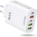 LiFiYiRc European Travel Plug Adapter, Type C Charger Block PD 20W QC3.0 Fast Charging, 2 USB C 3 USB A Power Adaptor to Europe Compatible with iPhone 16 15 14 13 12 11 Pro Max XS XR X Plus, Galaxy