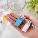 Weysat 36 Pcs 10ml Small Glass Bottle Keychain Bulk Mini Seasoning Bottles Keychain with Aluminum Lid Tiny Glass Wishing Jars Message Potion Bottles for DIY Wedding Favors Home Crafts Travel Gifts