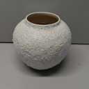 Rustic White Ceramic Vase Farmhouse Round Flower Clay Pottery Large Terracotta Floor Vases for Decorative Centerpiece Vintage Home Decor Aesthetic for Living Room Bedroom Table Entryway