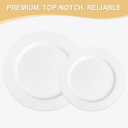 AOZITA 200 PCS White Plastic Plates, Premium Heavy Duty Disposable Plates for Party, 100 Dinner Plates & 100 Salad Dessert Plates, Sturdy Hard Plastic Dinnerware for Wedding, Events