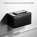 Garosa Commercial Toilet Paper Dispenser Wall Mounted Waterproof Paper Holder Tissue Box with Lid for Kitchen Bathroom Aluminum Alloy Roll Holder(Matte Black)