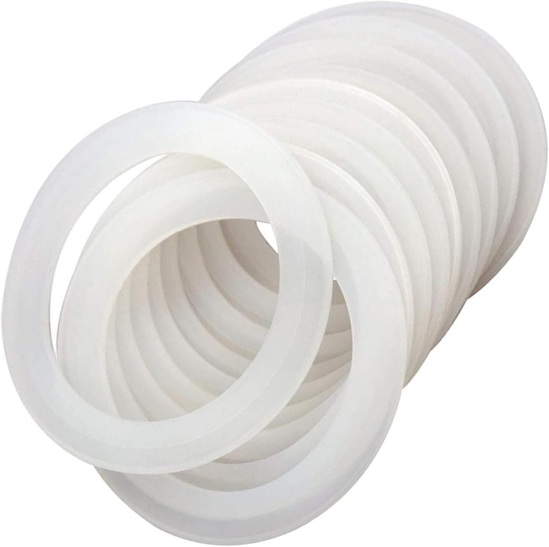 12 Pack Rubber Seals for Glass Jars, Replacement Silicone Gasket Seal Ring, Silicone seals for 2.75 Inch / 70mm Regular Mouth Canning Jar (White)