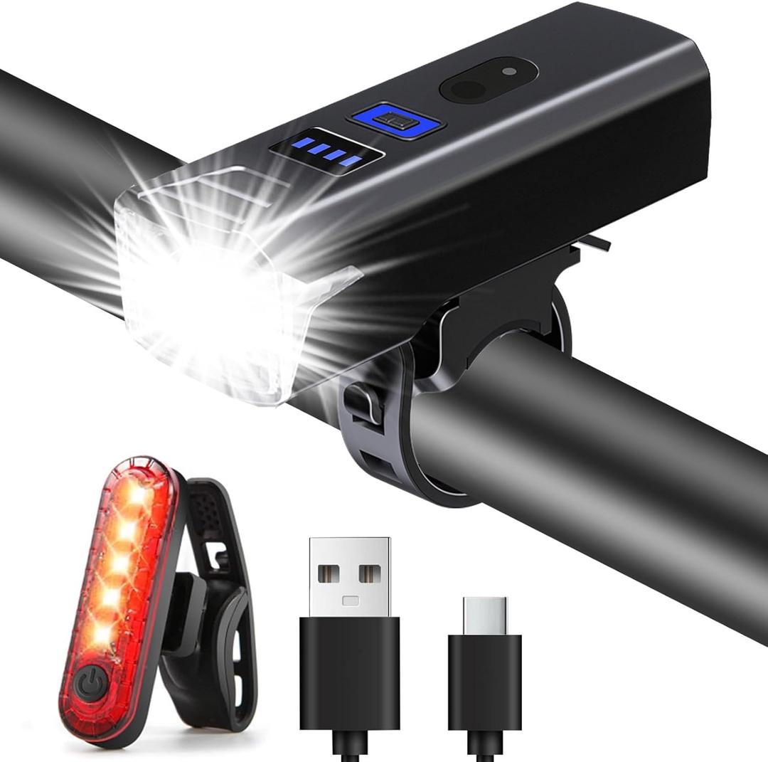 Bike Lights,Chasinglee USB Rechargeable Bicycle Lights, Super Bright 1200 Lumens Front and Back LED Bike Lights IPX6 Waterproof Bicycle Wheel Lights Taillight Set for Night Riding, Road and Mountain