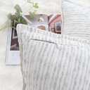 OYIMUA Blue and White 20x20 Decorative Throw Pillow Covers Chenille Set of 2 Square Accent Pillows for Couch Living Room Bed Cozy Farmhouse Neutral Cushion Covers