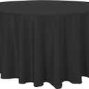 sancua Round Tablecloth - 120 Inch - Water Resistant Spill Proof Washable Polyester Table Cloth Decorative Fabric Table Cover for Dining Tables, Buffet Parties and Camping, Black