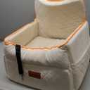 Dog Car Seat for Small Medium Dogs, Memory Foam Dog Booster Seats with Thick Cushion for Dogs Under 35lbs, Detachable Washable Pet Car Seat Travel Bed with Storage Pockets,2 Safety Belt (White)