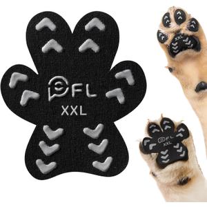 Anti Slip Dog Paw Protector Pads for Senior Dogs, Paw Pads for Dogs Traction, Disposable Self Adhesive Paw Grips for Old Dog on Slippery Hardwood Floor, Black 12 Sets (48pcs) XXL 61-80lbs