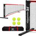 Pickleball Net for Driveway, Portable Pickleball Net System with Regulation Size 22FT Pickle Ball Net, Outdoor Pickleballs, Carry Bag, Weather Resistant Metal Frame