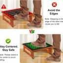 One Step Stool for Adults Seniors with Non-Slip Rubber Stepping Surface, Heavy Duty Wooden Step Stool with 450 LBS Capacity Bed Steps for High Beds, Bathroom, Bedroom, Kitchen & Kids Bedside Support
