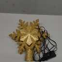 DG-Direct Christmas Tree Topper Lighted with Golden Snowflake Projector, Led Rotating Magic Snowflake, 3D Hollow Glitter Lighted Gold Snow Tree Topper for Christmas Tree Decorations