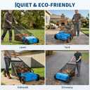 26 Inch Push Lawn Sweeper, 7 Cu. ft Grass Cutter, 4 High-Speed Spinning Brushes, Durable Steel Construction, Walk-Behind Leaf & Grass Collector for Yard Cleanup