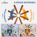 Large Ceiling Fans with Lights: Modern 72 Inch 8 Blade Outdoor Ceiling Fan with Remote APP Control - Dimmable Black Gold Big Fan light Indoor Reversible 6 Speed Quiet DC Motor,  Black and Gold 01, 72 Inch