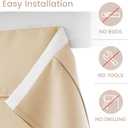 Vatge Door Curtains - Room Darkening French Door Curtains for Small Windows, Front Window Covering for Glass/Patio/Sliding, 1 Panel, W24 x L36, Beige