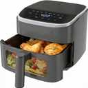 NEWBULIG Air Fryer4QT Small AirFryer with Easy View Window and Interior Light, Digital Touchscreen with 8 Presets for Custom Cooking, Nonstick and Dishwasher Safe Basket, Grey