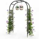 BUKLIYN Garden Arch - 63" L x 95" H Heavy Duty Black Metal Arbor, Length:63in