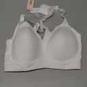 OEAK Womens Wireless Jelly Bras Push Up Bralette Full Coverage No Underwire Bra Comfortable Everyday Seamless Tshirt Bras (Large, White)