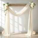 Wedding Arch Draping Fabric, 1 Panel 28" x 19Ft Ivory Arch Drapes Sheer Backdrop Curtain for Wedding Ceremony Party Ceiling Decor