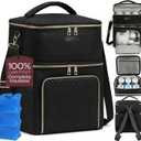 Castal Breast Pump Bag Spectra S1 S2Insulated Spectra Pump Bag, Breastmilk Cooler Bag with Ice PackLeak-Proof Double Layer Breast Pump Travel Bag (Black)
