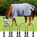 4 Pcs Horse Blanket Straps Adjustable Replacement Leg Strap with Double Ended Clips Elastic Horse Blanket Leg Straps,16 inch