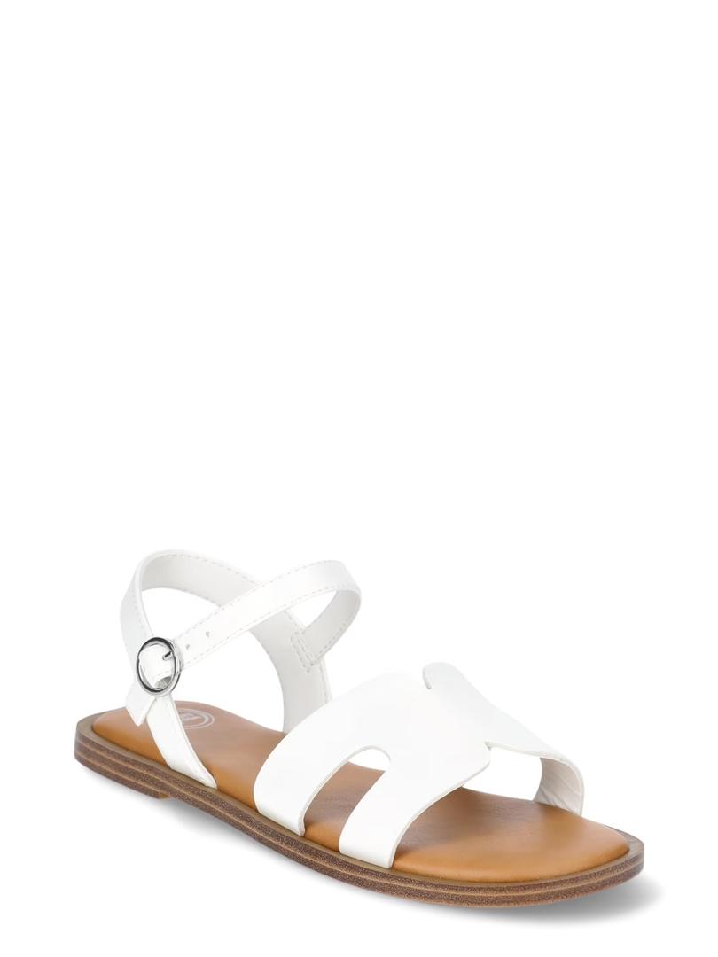 Girls Sandals Kids Open Toe Flat Sandals Ankle Strap Dress Shoes for Toddler Little Big Kid, Size 1