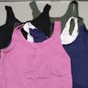 6 Pieces Women Basic Crop Tank Tops Sleeveless Sports Crop Top(Dark Style, Medium)