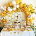 Silipull 2 Pcs 22 x 12 Inch Large Wood Honeycomb Decoration Honeycomb Wall Decor Wood Hexagon Decor Bee Wall Hanging Decoration for Living Room Garden Bedroom Office Home Party (Gold Color)