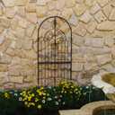 Garden Trellis for Climbing Plants 59" H x 21.6" W Metal Unique Design Decorative Garden Structure Weather-Resistant Trellises Outdoor Decor Flowers Roses Vine Ivy Clematis