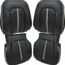 NLQR Front Driver and Passenger Side Bottom & Top Replacement Seat Covers Black Microfiber Leather Compatible with Ford F150 Platinum Ed 2015 2016 2017 2018 2019 2020
