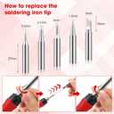 Soldering Iron Kit, 100W LED Digital Solder Gun kits with Ceramic Heater, Adjustable Temperature Welding Tools with Tips, Wick Braid, Stand, Solders Wire, Sponge, Flux Paste, Red