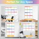 2026 Wall Planner 34.8"x22.8" Dual-Sided Dry Erase Calendar with 8 Adhesive Dot Stickers, Folded Packaging, Horizontal/Vertical, Large Monthly Yearly Planner For Office Home Students, Rainbow
