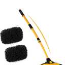 anngrowy 47.64" Car Wash Brush Mop Kit Mitt Sponge with Long Handle Car Cleaning Supplies Kit Tools Car Washing Duster Exterior Scratch Free, Chenille Replacement Head Extension Pole