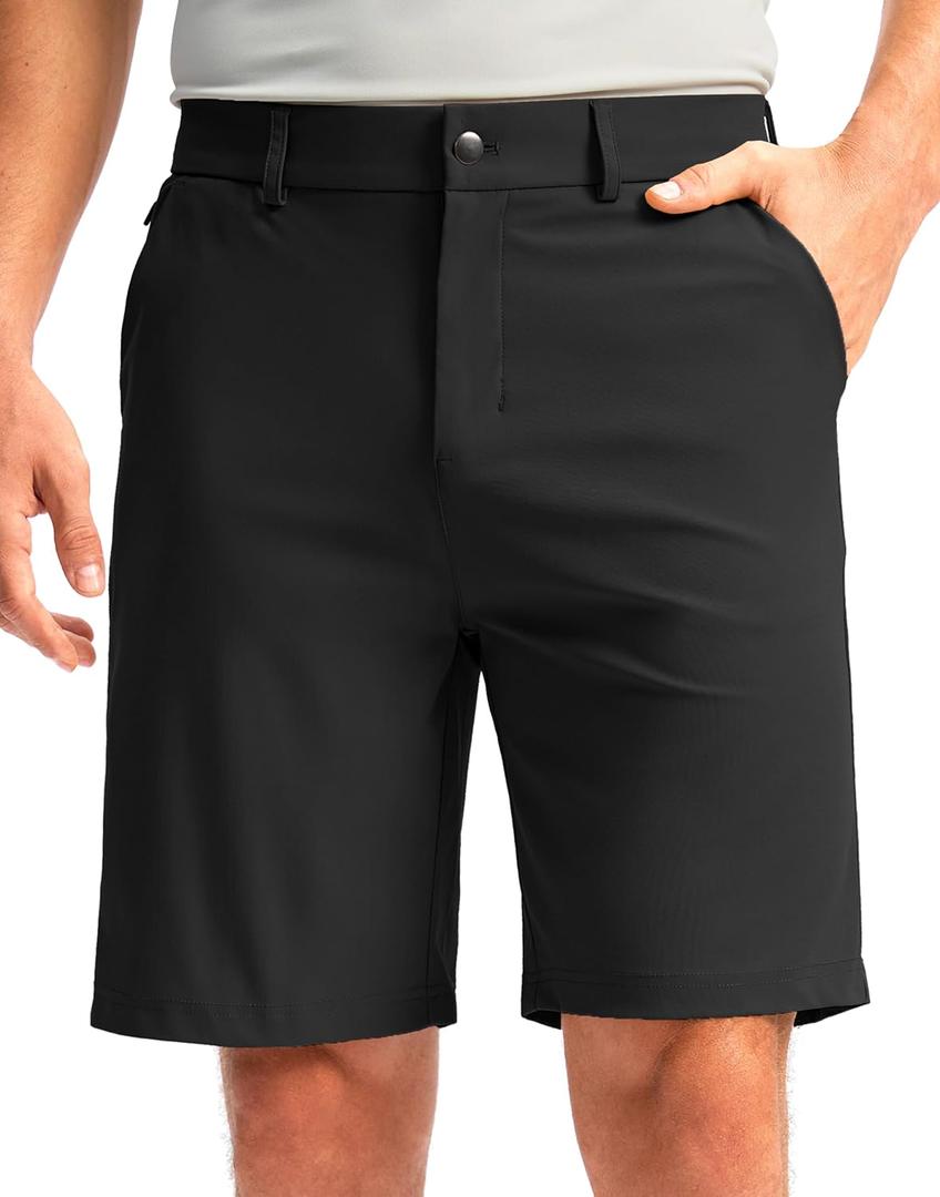 Soothfeel Men's Golf Shorts with 5 Pockets Stretch Lightweight Quick Dry 9 Inch Flat Front Casual Work Dress Shorts for Men (M)