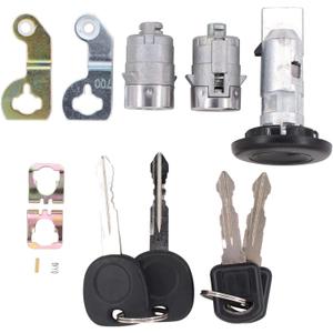 MOTOKU Set of 3 Ignition Switch Door Lock Cylinder w/Keys for Chevrolet Avalanche Blazer Silverado Suburban Tahoe for GMC Sierra 2001-2007