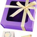 TIACABO Purple Gift Box with Window,7.5"x7.5"x3.1" Bridesmaid Boxe for Gifts Giving,Birthday Gift Boxes with Magnetic,Closure Lid Gifts Boxes for Presents,Cute Box,Luxury for Gift Packaging