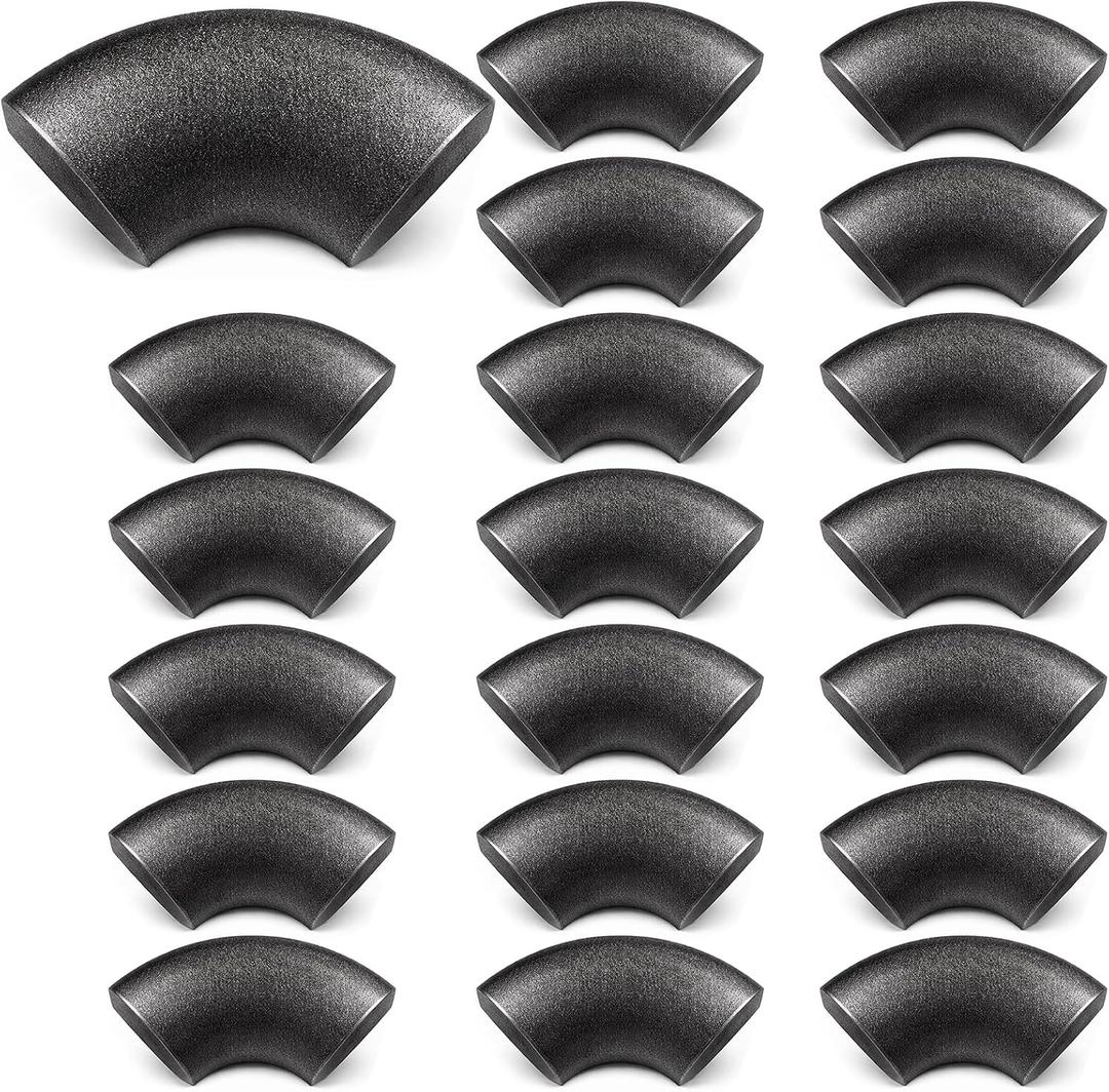 20 Pack 1-1/2" Carbon Steel 90° Butt Weld Elbow, Beveled Ends, Weldable Pipe Fitting, Sandblasted & Oiled Finish for Structural, Industrial, Fabrication Use