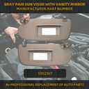 Dasbecan Pair Sun Visor W/Mirror Compatible with Dodge Ram 1500 2500 3500 2002 2003 2004 2005 2006 2007 2008 2009 Replaces# 1902167 (Not extendable)
