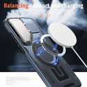 2 x for Samsung Galaxy S24 Case [Compatible with MagSafe] with Camera Protective Cover Stand [Drop Protection] Shockproof Military-Grade Protection Anti-Fingerprint Kickstand Phone Case, Blue