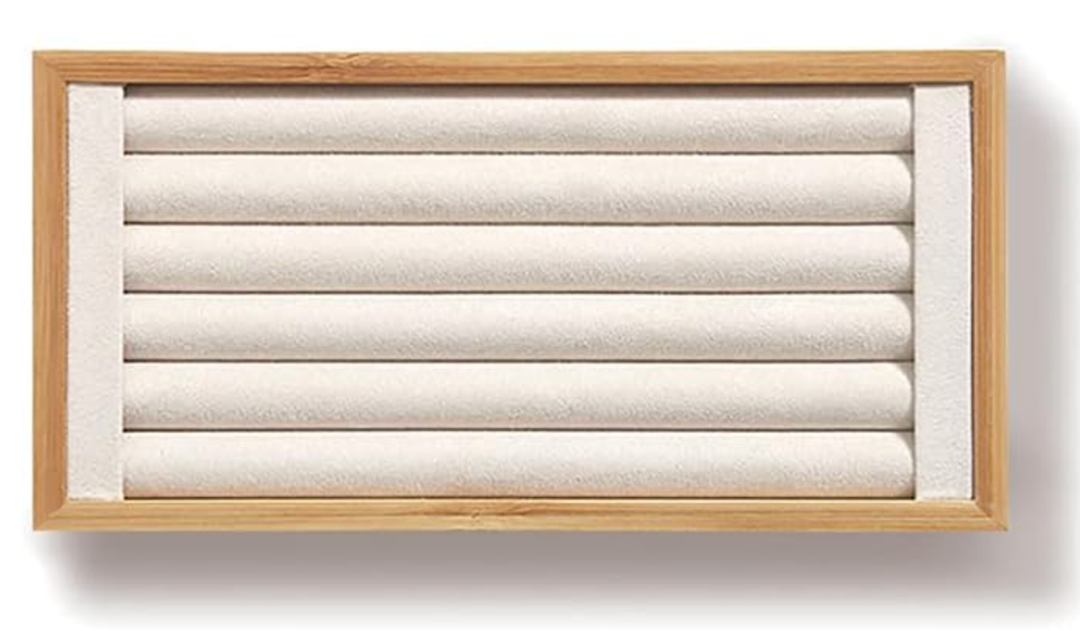 Bamboo Ring Holder,Ring Display Stand,Jewelry Organizer Stand for Rings Earrings Selling（Beige）