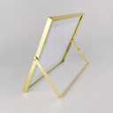 8x10 Floating Picture Frames Set of 2, Made of Metal and Double Real Glass, for Photo Size up to 10x12, Tabletop Display Home or Wedding Decoration (Horizontal Gold)