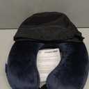 Fabuday Travel Pillow Memory Foam - Head Neck Support Airplane Pillow for Traveling, Car, Home, Office, Travel Neck Flight Pillow with Attachable Snap Strap Soft Washable Cover (Blue)